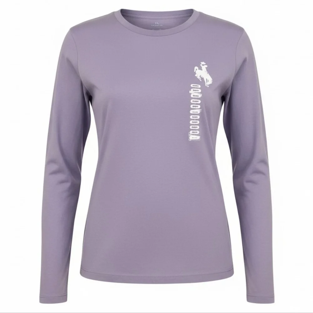 University of Wyoming Cowboys Long Sleeve T-Shirt Womens Small Purple NWT